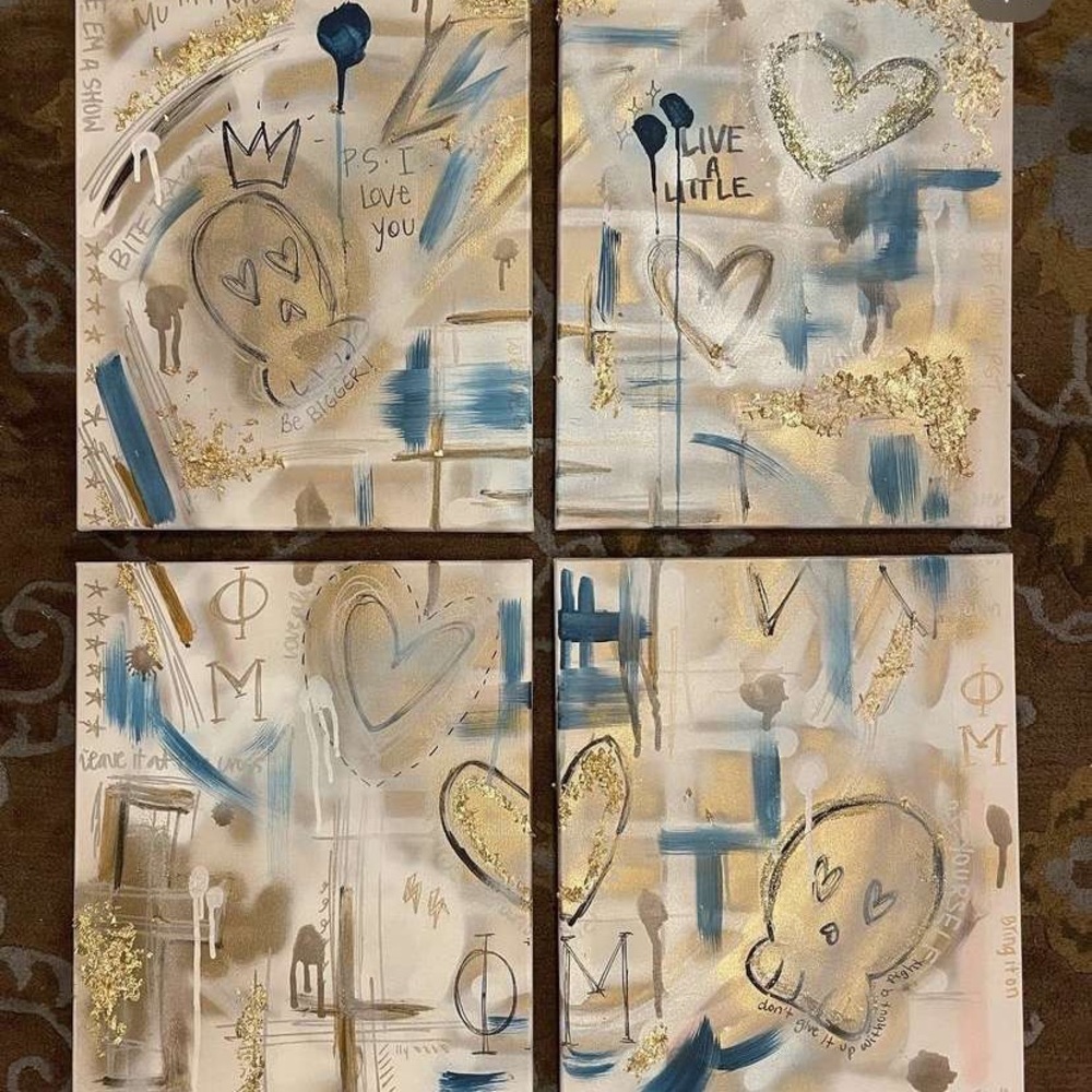 Amazing paintings. “XoXo” paintings. Perfect for College Dorm/ any room set up.